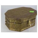 Hand tooled jewelry box with contents