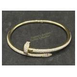 18k Diamond Nail Bangle/Bracelet-30.46gtw
