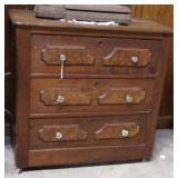 19th Century three-drawer side chest