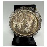 1800s HP portrait in gold hand tooled filigree