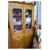 Oak glass front china cabinets 40' x 17' x 73'