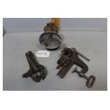 Hand Vise, Small Clamp, and Miner's Carbide Lamp w