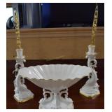 3 pc Lenox dolphin center vase & candlesticks