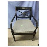 Kindal & Co Cane-seated arm chair in black lackar