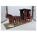 Wooden US Mail buggy with two draft horses