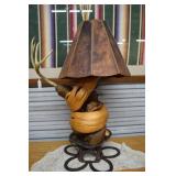 Custom Southwestern table lamp with horseshoe base