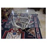 Custom Antler Table with glass top