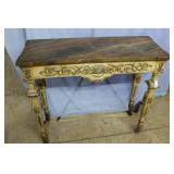 Italian Faux Marble Entry Table with Lion head ado