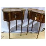 2 French gallery-top kidney shaped Parlor tables
