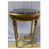 Oval Marbletop Italian Table in gold frame - 19.5'