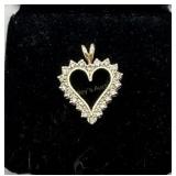 10kt and Diamond Heart Pendant