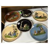 Six Mexican Pottery Tlaquepaque Plates in black,