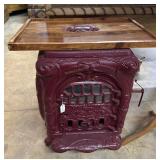 Custom Akne Rustic pot belly stove w/ cedar table
