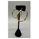Pair 14kt Gold Hoop Earrings