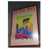 Peter Max Signed 1993 Retrospektive Framed Show Po