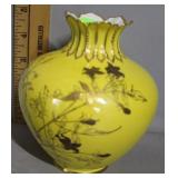 Royal crown derby Tiffany & Co yellow floral vase