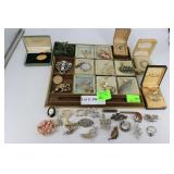 Pendants, pins, sterling & costume