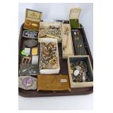 Jewelry store stock mixed tray sterling gold