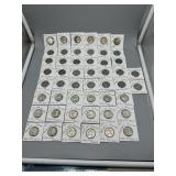 Fifty US Washington Quarters incl silver and bicen