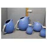 Hall Rose parade 5pc set - pitcher, cream, sugar,