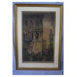 European pencil print of cathedral alley 37' x 26.