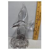 Bird in flight glass flower frog