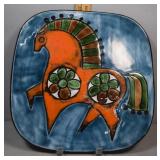 Magnificent vintage ceramic platter Burkart, Switz