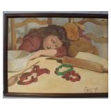 Christmas cookie exhaustion acrylic on cardboard