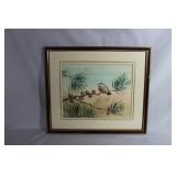 Bird on a tree watercolor 15' x 13'