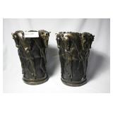 Pair contemporary horse vases *small chip to ear*