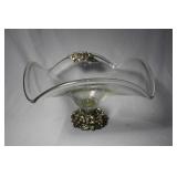 Murano style glass center bowl with fruit design