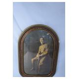 1800s hand tinted photo of seated soldier 13' x 19