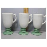 Three Hall two tone mint green coffee mugs