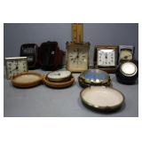 Travel clock grouping of six plus two light meters