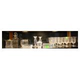Fostoria America shelf grouping - water glasses, c