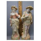 Pair porcelain figures - courting scene