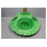Green custard glass with ruffle top