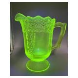 Uranium glass pitcher - overall 9' x 9' x 5.5'