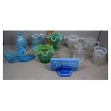 Ten mini Fenton trinkets incl Fenton store display