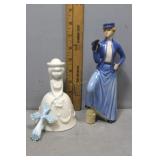 Goebel lady 'Gentle Breezes' & Hummel matte lady b