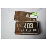 1960s Antique Florida license plates motorcycle