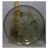 Verlys French bird art glass charger