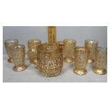 Marigold iridescent carnival glass incl lemonade p