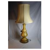 Pair yellow and gold table lamps