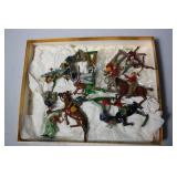 Cast metal painted cowboy & Indian toy figures