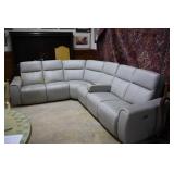 Pleather sectional sofa with electric recline *wea