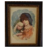 Mother & Child artist signed print 36.5' x 28.5'