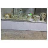 Hall Autumn Leaf teapot, bud vase, tin, coffee cup