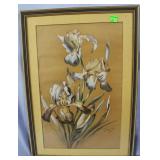 Botanical floral framed print artist signed lower