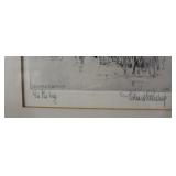 1940s Richard E Bishop matted and framed etching o